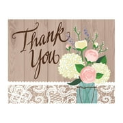 Party Central Club Pack of 48 Brown and White Rustic Wedding Cards 6"