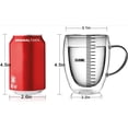 thumbnail image 4 of Taza para Cafe Doble pared Vidrio, Tazas para Cafe Espresso con Asa, Vasos pared Vidrio Transparentes para Capuchino, Café Expreso, Té, Ideales para Regalo, 4 of 4