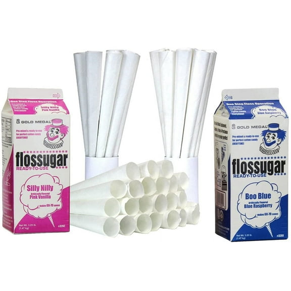 Floss Sugar 2 Pack with 100 Cotton Candy Cones