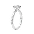 thumbnail image 2 of IGI Certified 1 Carat Princess Shape Lab Grown Diamond Engagement Ring | 14K White Gold | Majestic Love Diamond Accent Ring | FG-VS1-VS2 Quality Friendly Diamonds, 2 of 5