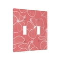 thumbnail image 2 of PAYOHTO Toggle Light Switch Wall Plate Pink Hibiscus Line Art Double Switch Cover Standard Size 2-Gang 4.50" x 4.5" Unbreakable Polycarbonate Thermoplastic, 2 of 6