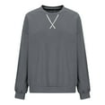 thumbnail image 5 of HAiming Oversize Womens Tops Casual Long Sleeve Pullover Solid Color Sports Clothes Trendy Fall Winter Blouse, 5 of 5