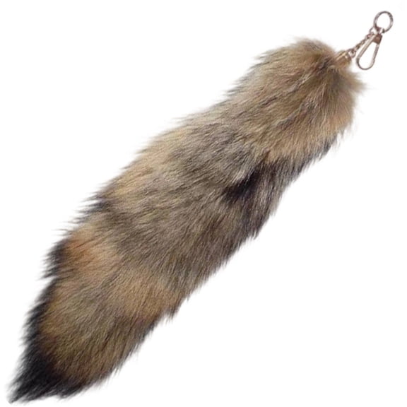 vlrwzc Fox Tail Keychain, Animal Tail Shaggy Faux Tail Decorative Therian Tail Accessory for Handbag Backpack