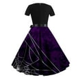 thumbnail image 3 of Edvintorg Womens Halloween Costumes Women's Vintage Swing Dress Casual Loose Short Sleeve Loose Classic Print Party Dresses, 3 of 3