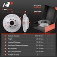 thumbnail image 3 of A-Premium Front & Rear Drilled and Slotted Disc Brake Rotors + Ceramic Pads Kit Compatible with Select Buick and Chevy Models - Regal 2013/2016-2017, Malibu 2015, Malibu Limited 2016, 12-PC Set, 3 of 5