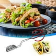 thumbnail image 4 of Kitchen Tongs Stainless Steel Pancake Clip,V-Shaped Taco Holder Clip with Heat-Resistant Rubber Handle for Homemade Crispy Tacos,Nachos,Tostadas | Kitchen Tool for Frying Corn/Flour Tortillas, 4 of 7