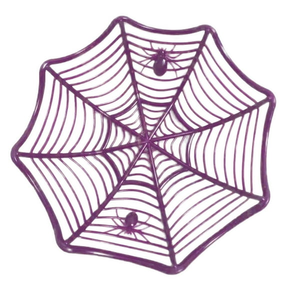 Halloween Candy Basket Spiderweb Plastic Bowl Fruit Treat Container Creepy Crawly Design Sturdy Lightweight Decorative Prop for Party Kitchen Table Centerpiece Surprise Gift for Kids Adults