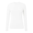 thumbnail image 5 of SNKSDGM Hauts Ajustés à Manches Longues pour Femmes Ensemble Chemises d'Automne pour Femmes Grande Taille Chemises à Col Roulé à Manches Longues Mode Automne Basique Superposition Ajustée sous-Vêtements Thermiques Doux m, 5 of 5