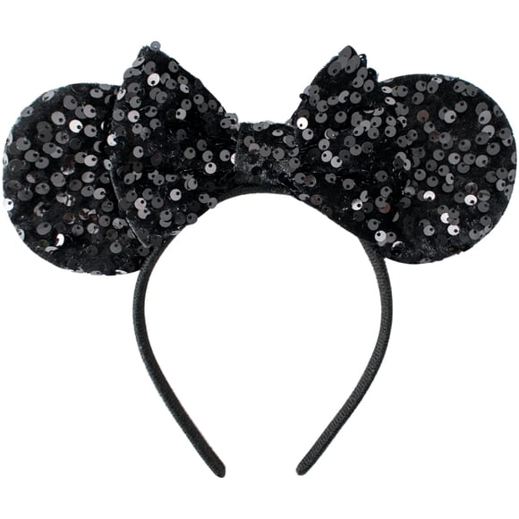 Diadema KARETT con forma de orejas de ratón con forma de lazo y purpurina brillante para fiestas