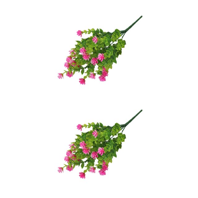 Moyic Loto de plástico realista - Buena sensación de mano No tóxico para gatos y perros Decoración de flores artificiales Rosa Rosa 2Conjunto