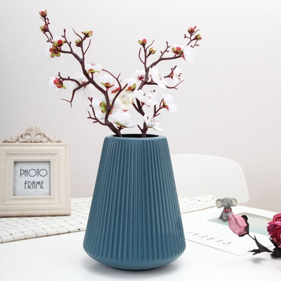 UPGRATOR Creative Flower Vase Plastic Dark Blue Flower Decoration 1 Pcs