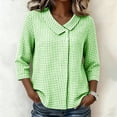 thumbnail image 2 of Enjoytime Ladies Tops and Blouses 3/4 Sleeve Collared V-Neck Button Down Blouses Business Casual Plus Size Womens Clothing, 2 of 6