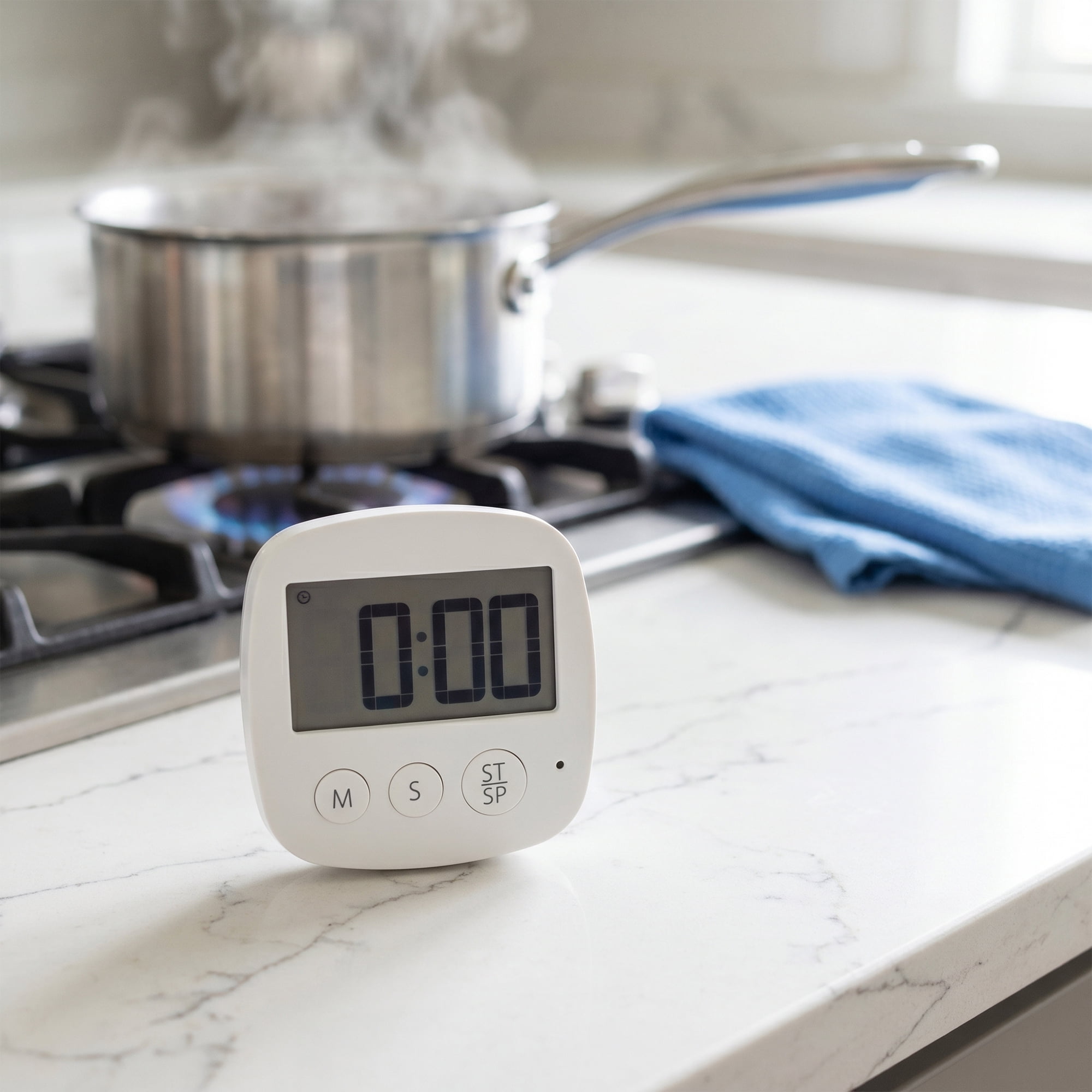Unique Bargains Kitchen Timer with Loud Alarm and Magnetic Backing for Cooking White C