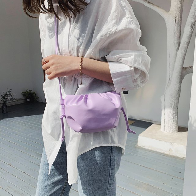 Bolsa Bolso de hombro de nube para mujer, bolso de mano de día de PU, bolso cruzado sólido (púrpura) JShteea Para Estrenar