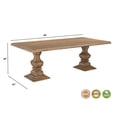 thumbnail image 6 of Taran Designs Lawrence 96" Solid Wood Double Pedestal Dining Table in Brown, 6 of 6