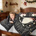 thumbnail image 5 of Manfei Gnome Queen Bedding 7 Pieces Nisse Bedding Comforter Set Queen, Teal White, Black Reversible, 5 of 6