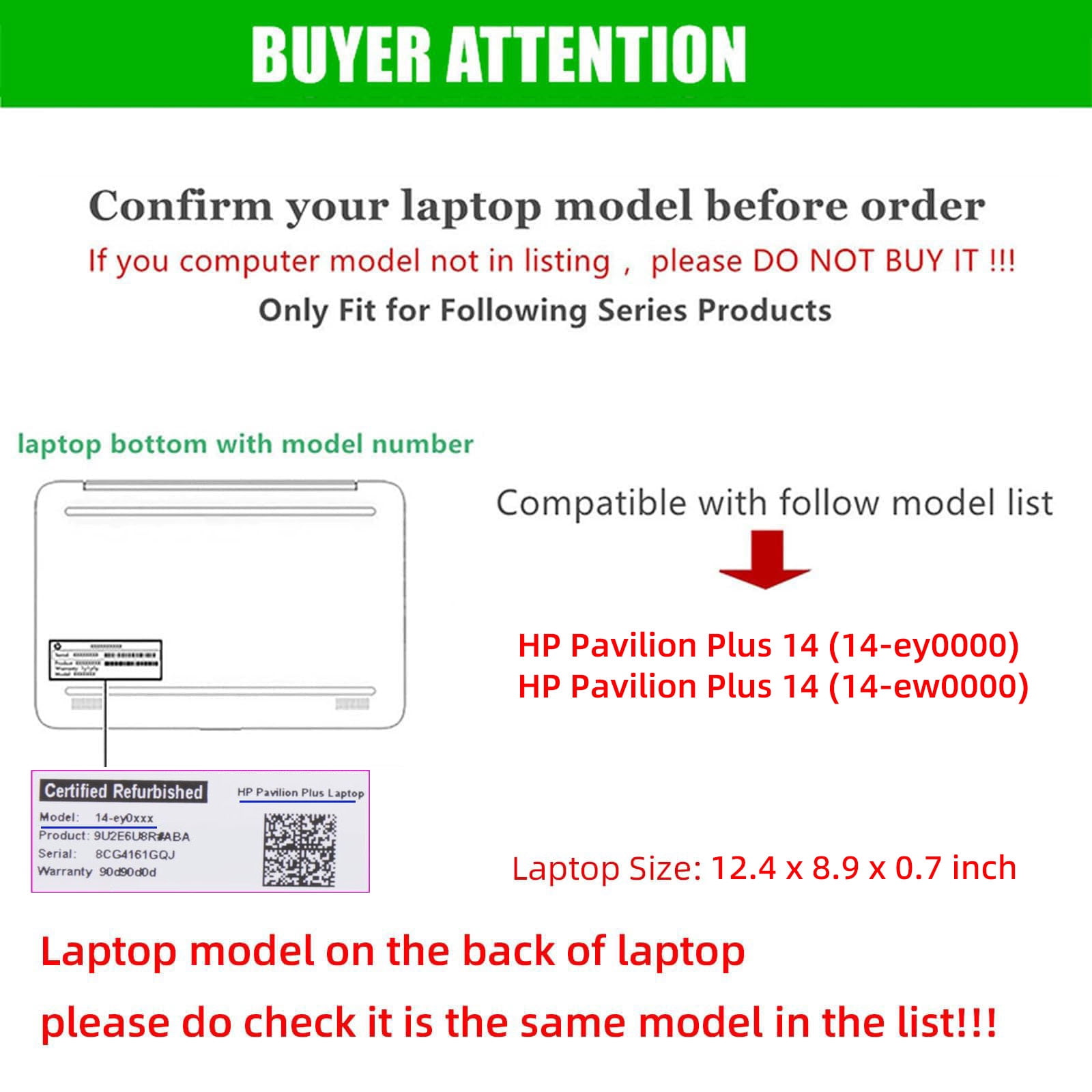 Laptop Cover Case for HP Pavilion Plus 14-EY0000 14-EW0000 Series 2023~2025 14" [not Compatible with Any Other Model] 2-in-1 PU Leather Notebook Sleeve(Wine red)