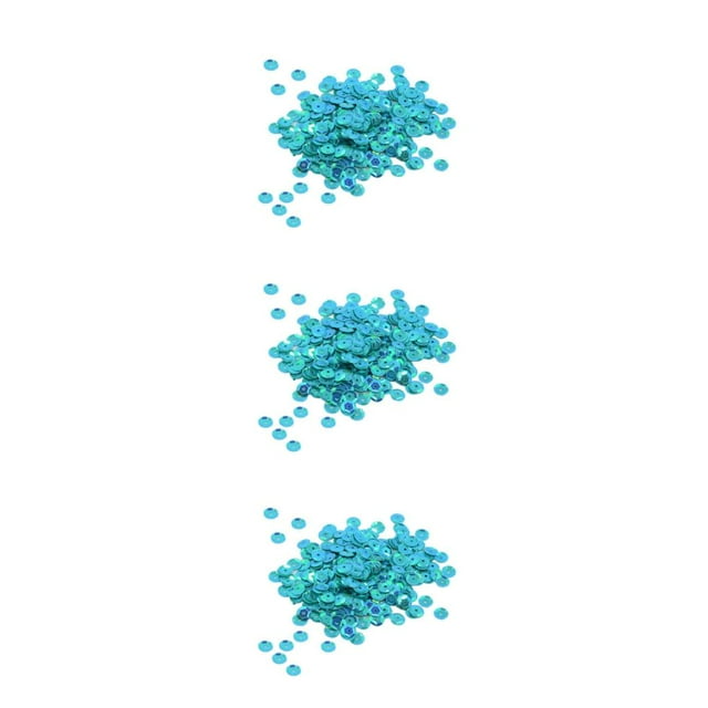 maskred Vibrant 400 Pieces Round Cupped Loose Sequins Sewing Embellishment 7mm Lake blue 3Set