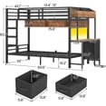 thumbnail image 4 of AOGLLATI Twin Over Twin Bunk Beds with Bedside Storage & LED Lights for Teens Loft Bed with Desk and Storage Drawers Black, 4 of 14