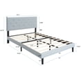 thumbnail image 2 of Harper & Bright Designs Queen Size Upholstered Platform Bed with Tufted Linen Headboard, Wood Bed Frame with Slat Support for Bedroom, Light Gray, 2 of 9