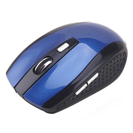 Usb Ps2 Cordless Desktop - HDE Wireless Optical Computer Mouse 2.4 GHz Cordless USB Receiver Adjustable DPI (Blue)