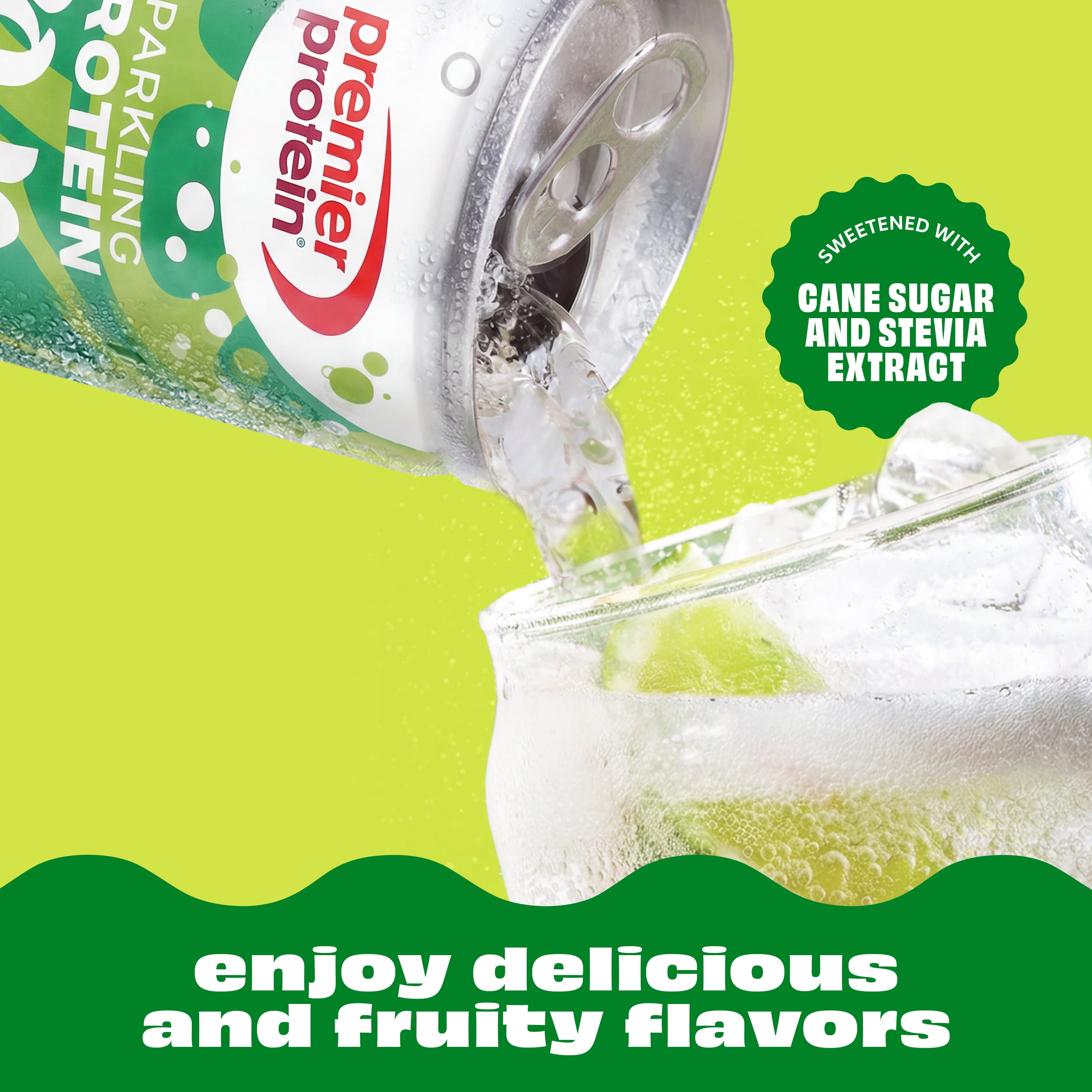 Premier Protein, Sparkling Protein Soda, 15g Protein, Lemon Lime, 12 Fl Oz, 4 Ct