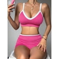 thumbnail image 2 of Brassiere And Shorts Set Sports Bras For Women Halter Strap Quick-Drying Sports Underwear Set, Shock-Absorbing, Cushioned Yoga Bra, Outdoor Running And Fitness Wear Rose red L, 2 of 6