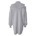 thumbnail image 5 of Fiaer Sweater Dresses for Women Turtleneck Long Sleeve Thermal Warm Loose Fit Casual Trendy Mini Dress Grey XL, 5 of 5