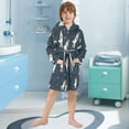 thumbnail image 5 of FORMRS Niños Bathrobe Unisex Hooded Robe Soft Plush Pajamas Sleepwear, Size 2-3T, Rocket Pattern, 5 of 7