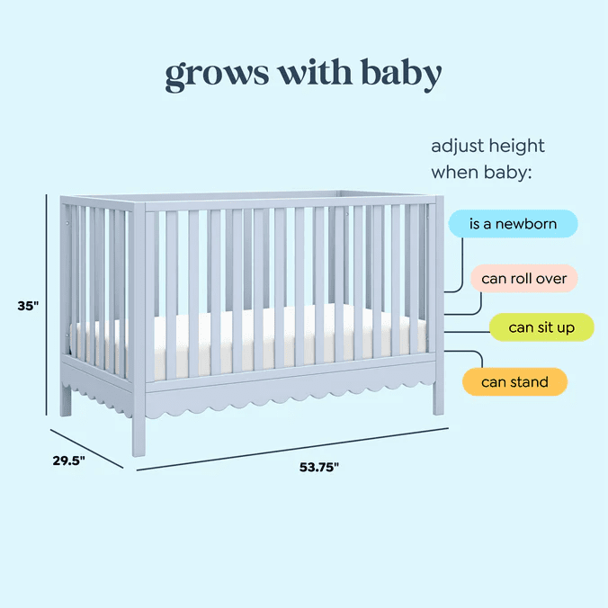 daVinci Sammy Scallop 4 in 1 Convertible Crib, Powder Blue