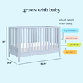 thumbnail image 6 of daVinci Sammy Scallop 4 in 1 Convertible Crib, Powder Blue, 6 of 12