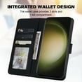 thumbnail image 2 of Allytech Wallet Case for Samsung Galaxy S23 Ultra with Cute Cartoon Pattern, 3 Card Slots + 1 Cash Slot + Wrist Strap, Premium PU Leather Stand Magnetic Clasp Shockproof Protective Case, Black, 2 of 7