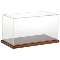 Plymor Clear Acrylic Display Case with Hardwood Base, 12" W x 6" D x 6" H