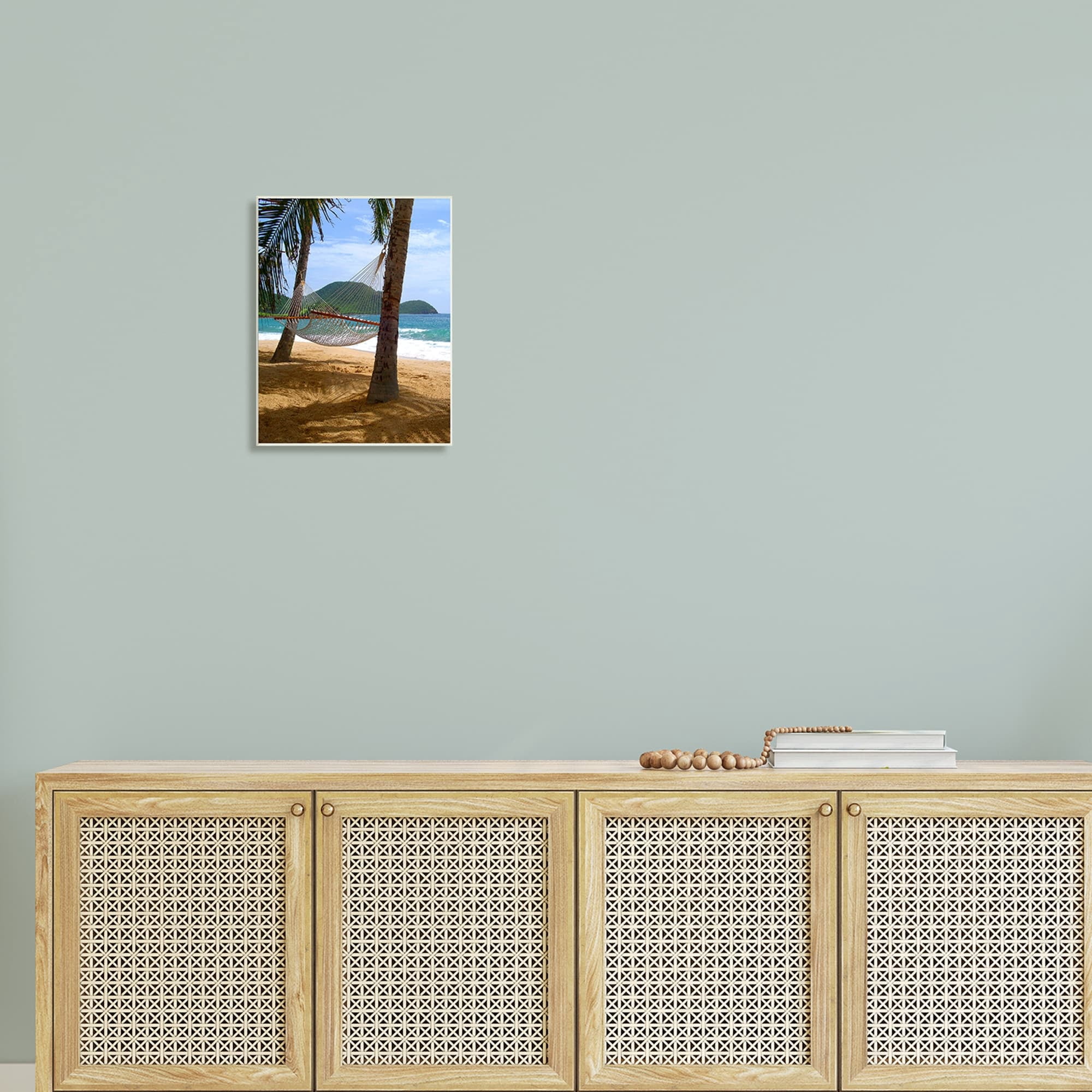 Stupell Industries Tropical Summer Vacation Hammock Between Palm Trees Photograph Unframed Art Print Wall Art, Design by Noah Bay