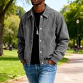 thumbnail image 5 of Men's Minimalist Solid-Colored Casual Long-Sleeve Button Jacket, Dark Gray, XXL, 5 of 6