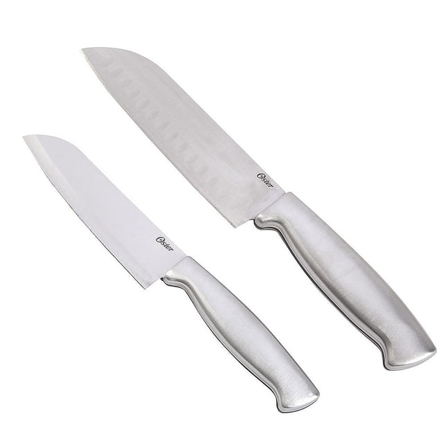 Juego de cuchillos Oster Baldwyn Santoku de acero inoxidable, 2 piezas