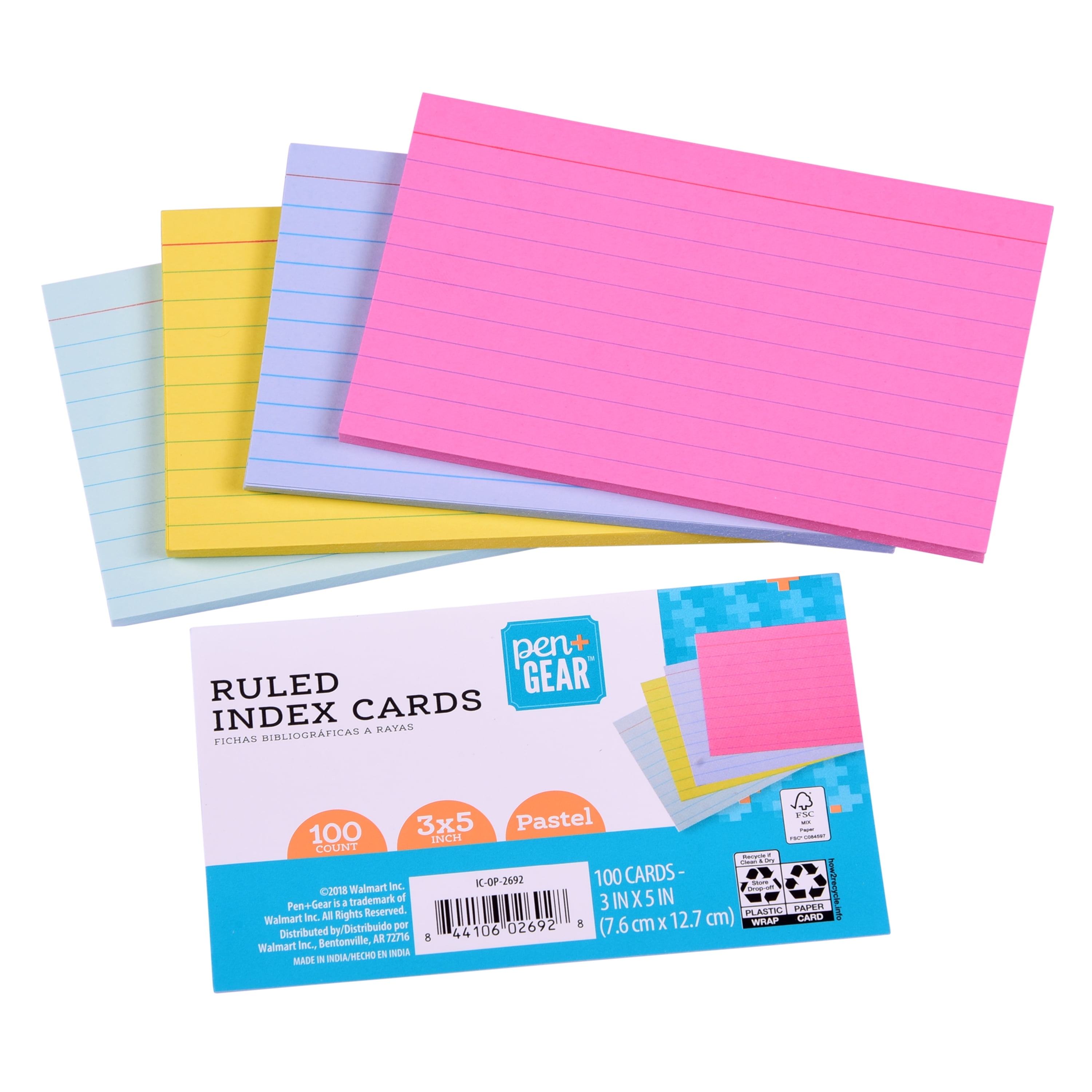 2XPack Colored Index Cards 5 Neon Colors! Sealed 75 pack and loose