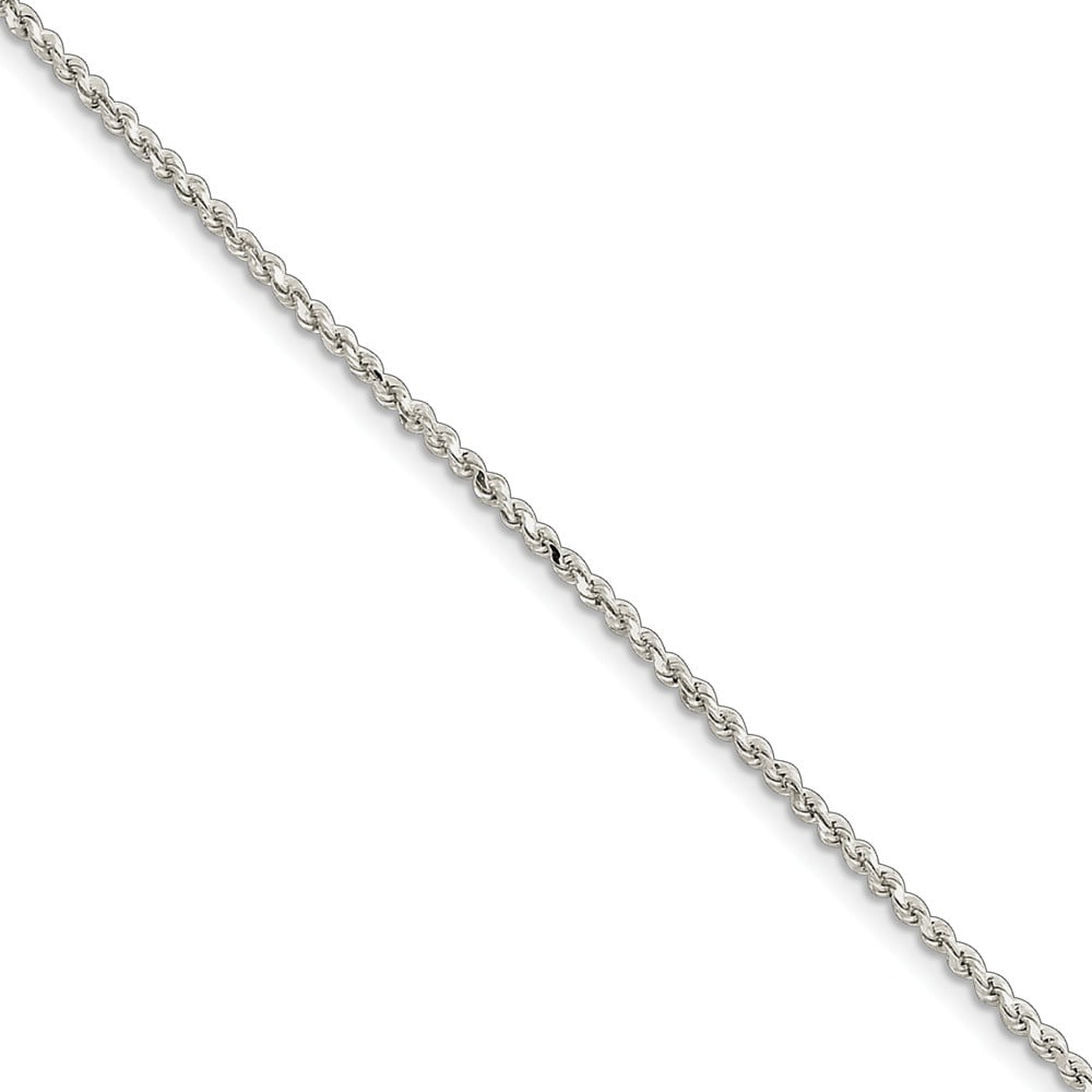 Box Sterling Silver Adjustable Dia-Cut Rope Anklet
