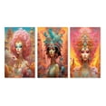 thumbnail image 2 of Designart "Psychedelic Pastel Goddess III" Fashion Woman Wall Art Set Of 3 - Glam Pink Canvas Set For Living Room Decor, 2 of 6