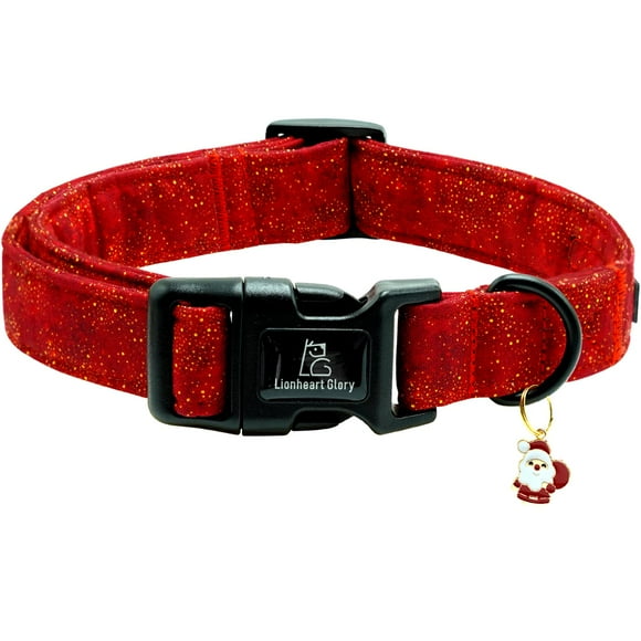 Collar para perro Lionheart Glory, ajustable, rojo, navideño, suave
