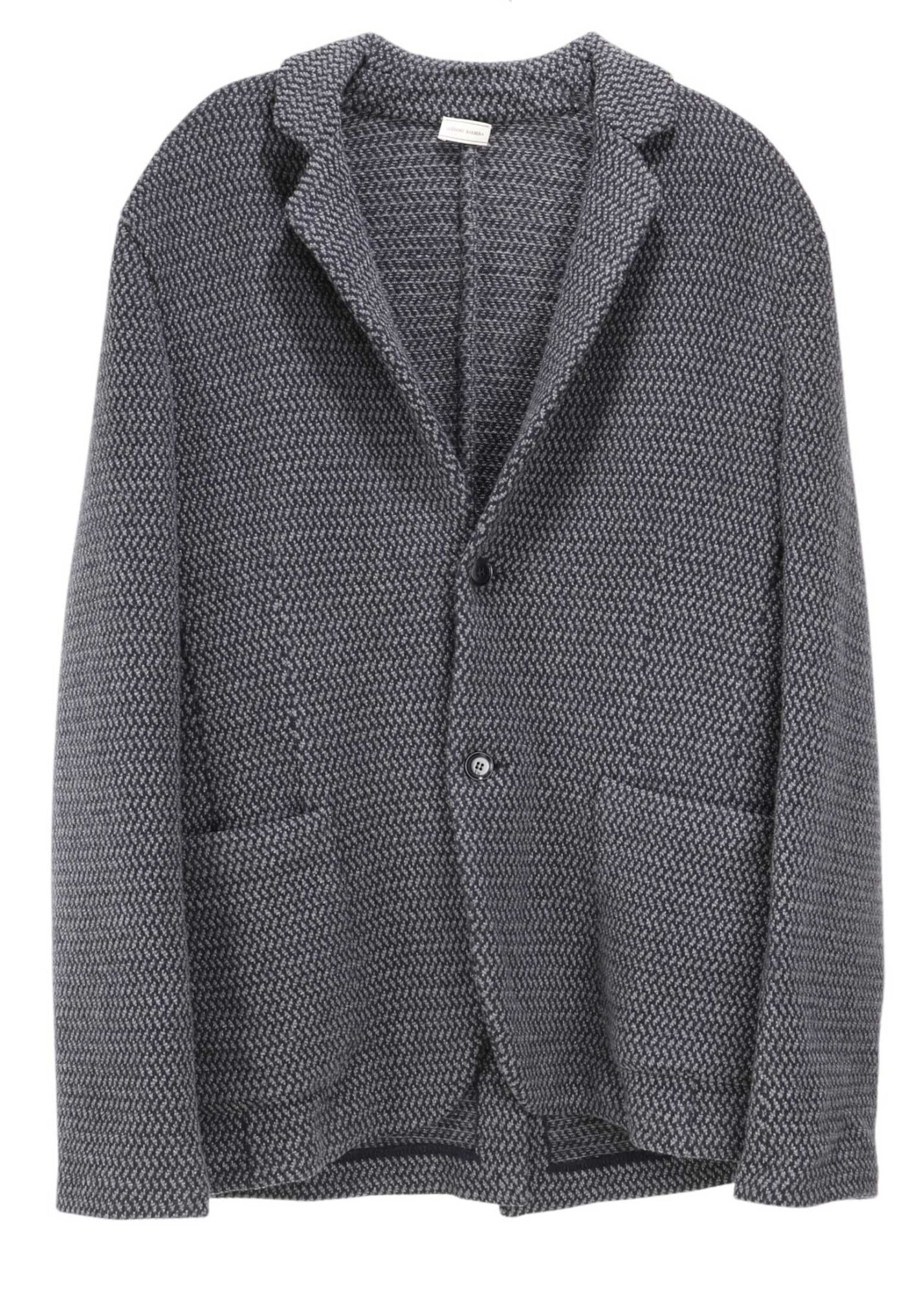 Luciano Barbera Men's Navy / Grey Knitted Sweater Sport Coats & Blazer ...