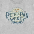 thumbnail image 2 of Women's Peter Pan & Wendy Take Me to Never Land Distressed Logo Graphic Tee Athletic Heather Large, 2 of 4