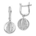 thumbnail image 3 of Sterling Silver Cubic Zirconia Sphere Leverback Earrings, 3 of 6