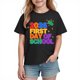 thumbnail image 1 of Camiseta de Manga Corta Linda para Niños Unisex Gráfica Tee de la Escuela de la Temporada, Camisetas de Manga Corta para Niñas, 1 of 9