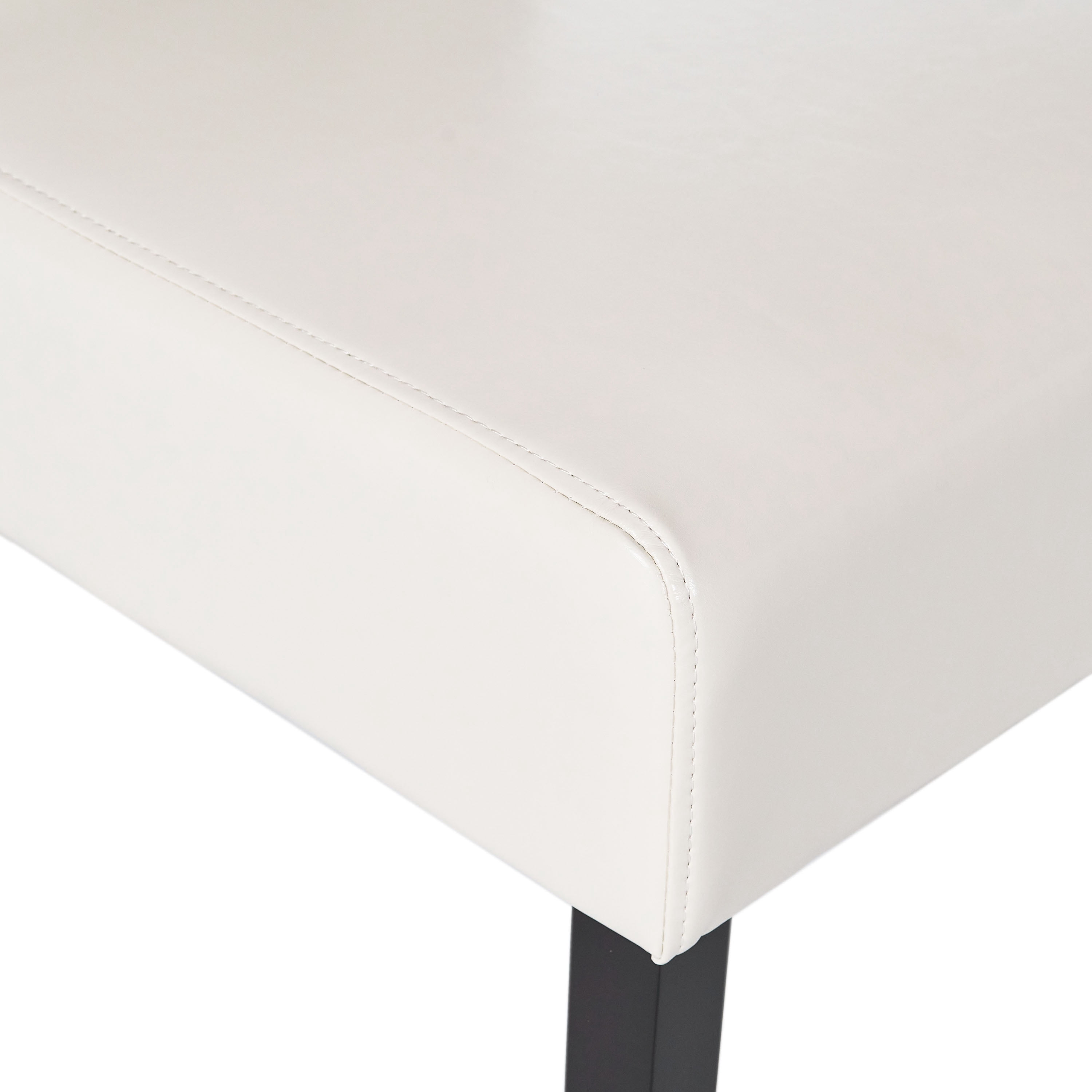 Noble House Wilson Contemporary Bonded Leather Dining Chair, Set of 2, Ivory