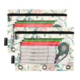 thumbnail image 2 of ALAZA 2 Pack Pencil Pouch Flowers Pencil Case for 3 Ring Binder Clear Window Pencil Bag Organizers, 2 of 6