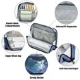 thumbnail image 4 of Standing Pencil Case with Base Large Capacity Stationery Pouch Pen Bag with Zipper for Women Men Cute Blue and White Cat, 4 of 7