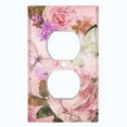 thumbnail image 2 of Metal Light Switch Plate Outlet Cover Flower Pink Rose ROS010, 2 of 13