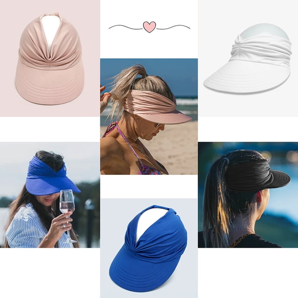 Sombreros deportivos con visera para el sol para mujer, gorra de béisbol vacía con protección UV, para playa, tenis, correr al aire libre