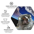 thumbnail image 4 of Fuzoiu Astronaut in Outer Space Print Leather Coasters Set,Drink Coasters Set of 6,for Tabletop Protection, Durable PVC Coasters,Home Décor and Housewarming Gift,Hexagon, 4 of 7